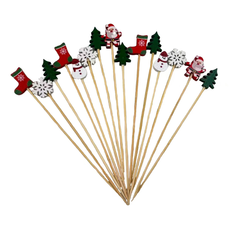 200Count Winter Reindeer Toothpicks Bamboo Appetizer Sticks Christmas