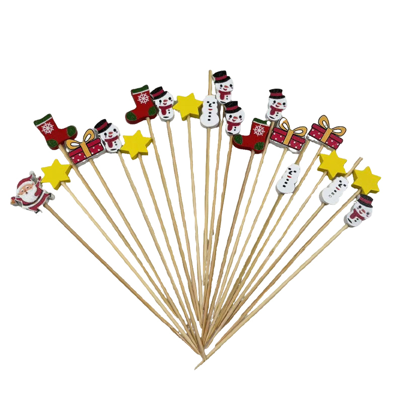 200Pcs Reindeer Bamboo Toothpicks For Food Skewers Holiday Table Decorations