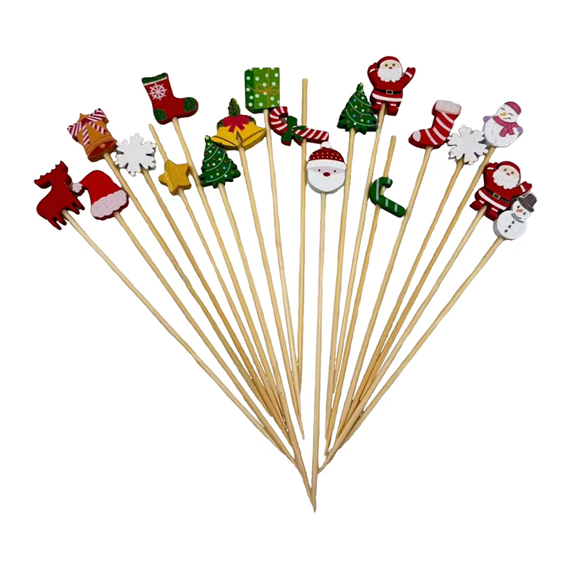 200Pcs Christmas Tree Appetizer Skewers Bamboo Food Picks Winter Decor