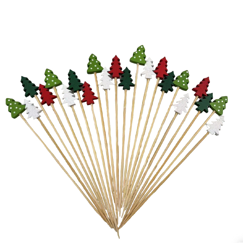 200Count Winter Themed Bamboo Toothpicks For Desserts Appetizer Decorations