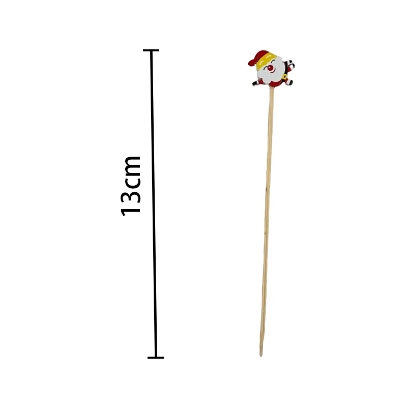 200Pcs Santa Reindeer Bamboo Picks Ideal for Xmas Appetizers Cocktails Table Decor