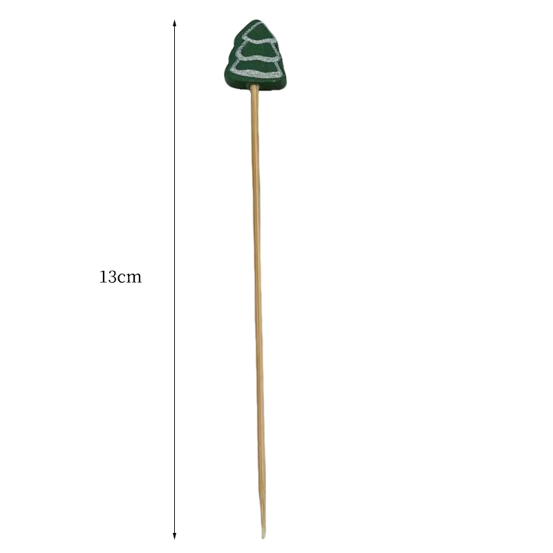 200Pcs Santa Claus Bamboo Skewers For Sandwiches Cocktails Party Supplies