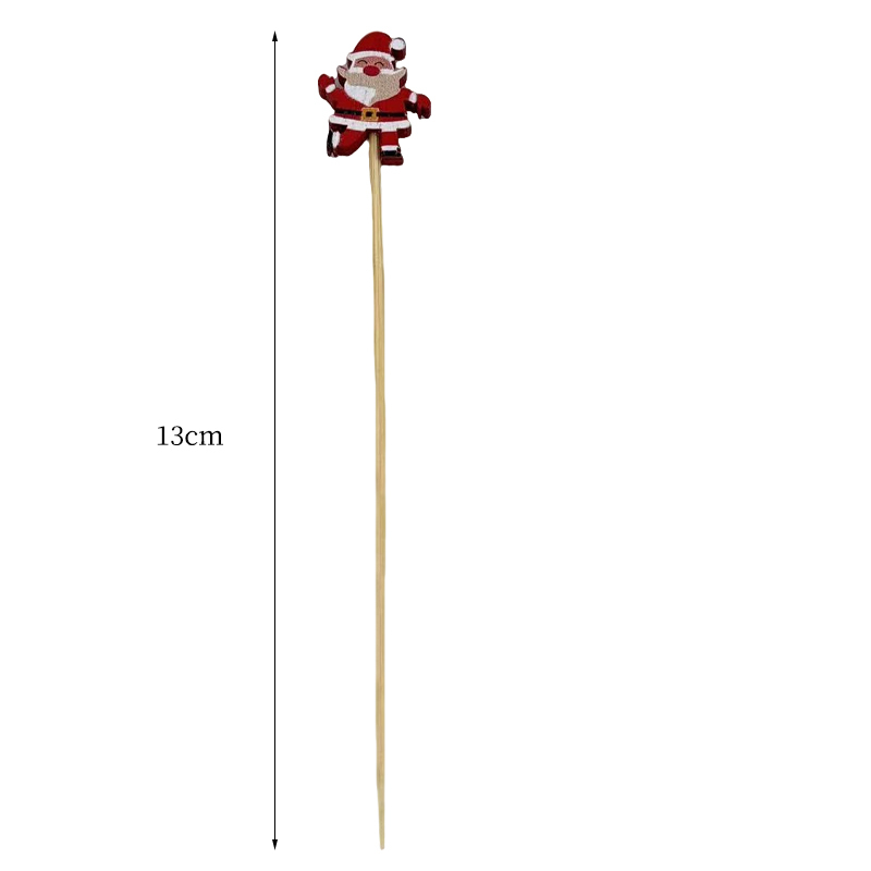 200Pcs Santa Snowflake Appetizer Picks Bamboo Skewers Christmas Catering