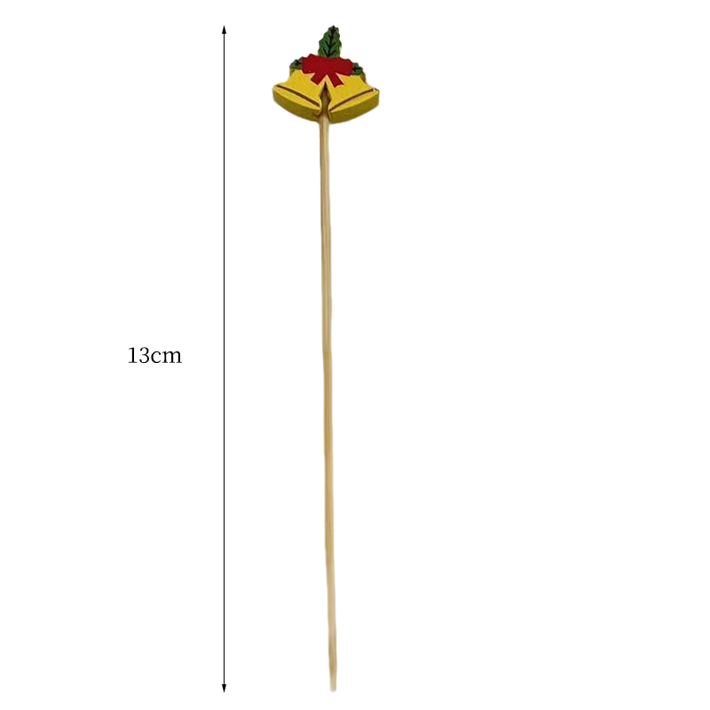 200Pcs Xmas Reindeer Cocktail Sticks Bamboo Fruit Skewers Holiday Party