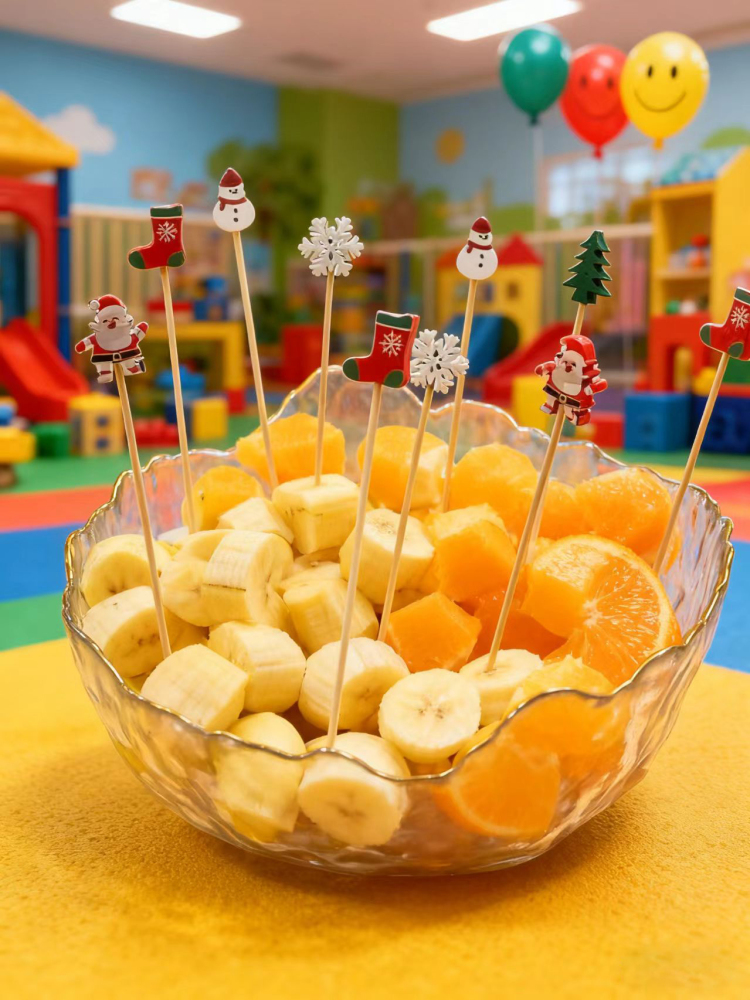 200Count Winter Reindeer Toothpicks Bamboo Appetizer Sticks Christmas