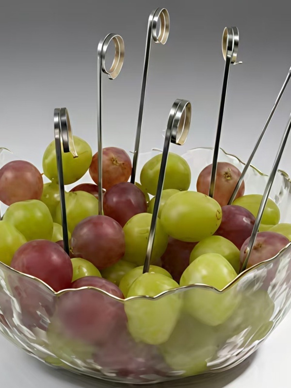200pcs Black Bamboo Cocktail Picks with Ring Knot Nature Color  Cocktail Party Barbeque Club Sandwiches