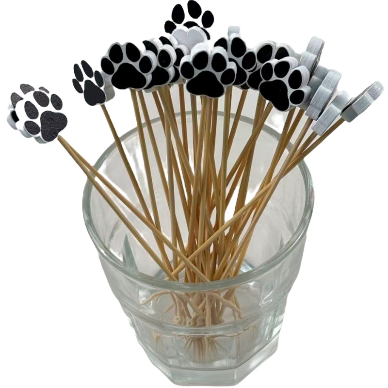 100Pcs Fun Dog Paw Bamboo Picks - Safe for Fresh Fruits, Cupcakes & Animal-Lover Celebration