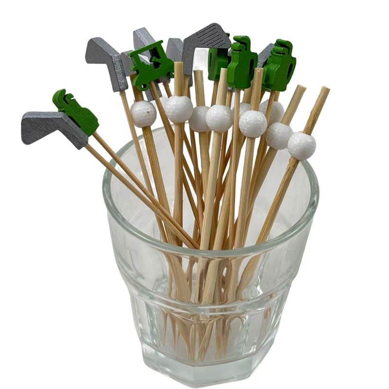 100Pcs Golf Series Bamboo Picks - Food-Safe for Golf Theme Parties, Sports Events & Men’s Gatherings