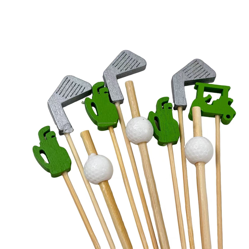 100Pcs Golf Series Bamboo Picks - Food-Safe for Golf Theme Parties, Sports Events & Men’s Gatherings