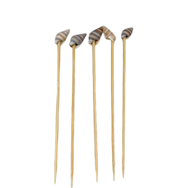 100Pcs Conch Bamboo Picks - Food-Safe for Beach Parties, Tropical Vacations & Coastal-Style Fruit PlattersNautical Conch Design: Amplify Coastal Vibe