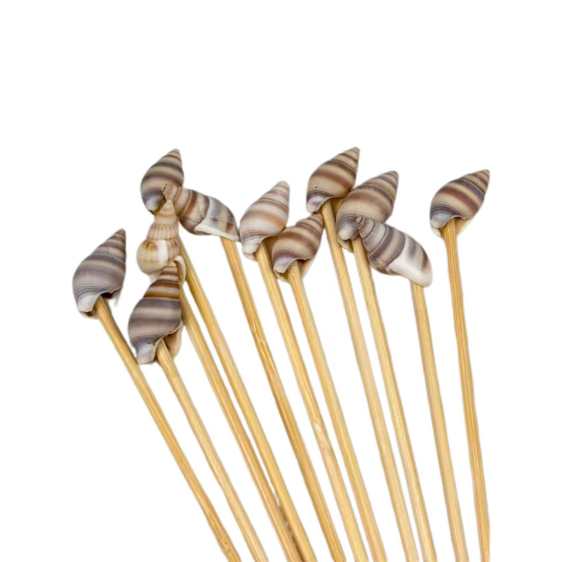 100Pcs Conch Bamboo Picks - Food-Safe for Beach Parties, Tropical Vacations & Coastal-Style Fruit PlattersNautical Conch Design: Amplify Coastal Vibe