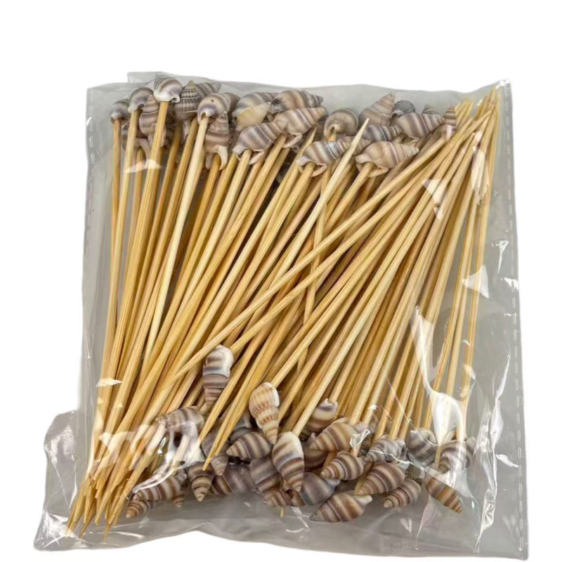 100Pcs Conch Bamboo Picks - Food-Safe for Beach Parties, Tropical Vacations & Coastal-Style Fruit PlattersNautical Conch Design: Amplify Coastal Vibe