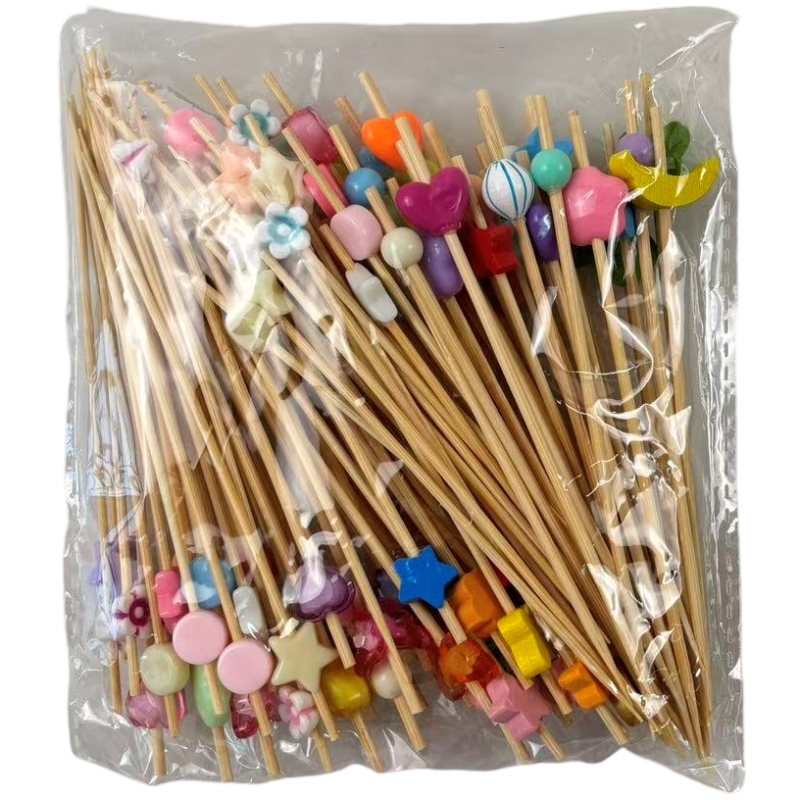 Colorful Mixed Bamboo Skewers  Premium Natural Bamboo Sturdy  Durable Colorful Shapes Perfect for Catering Parties Home Gatherings  Festivals