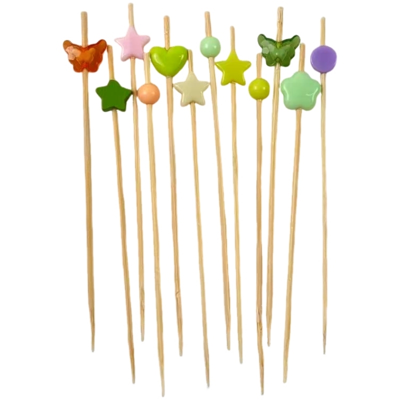 Colorful Mixed Bamboo Skewers  Premium Natural Bamboo Sturdy  Durable Colorful Shapes Perfect for Catering Parties Home Gatherings  Festivals