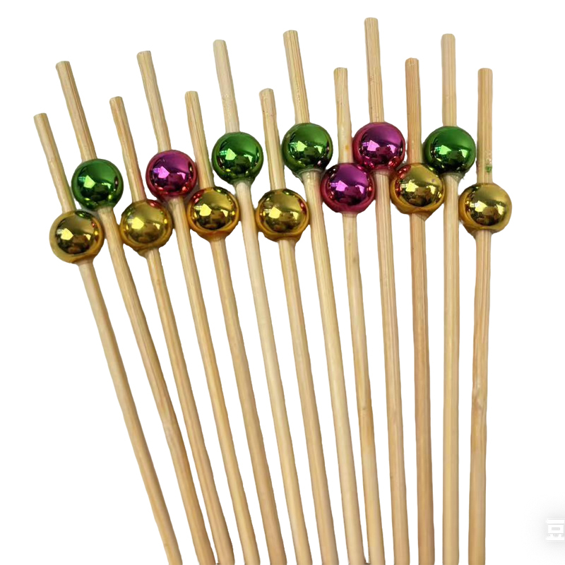 Mixed Colorful Metallic Bead Bamboo Skewers  Premium Natural Bamboo  Sturdy  Durable Colorful Metallic Beads Perfect for Catering Parties Home Gatherings Festivals