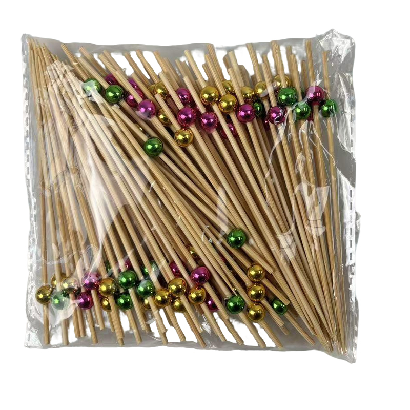 Mixed Colorful Metallic Bead Bamboo Skewers  Premium Natural Bamboo  Sturdy  Durable Colorful Metallic Beads Perfect for Catering Parties Home Gatherings Festivals