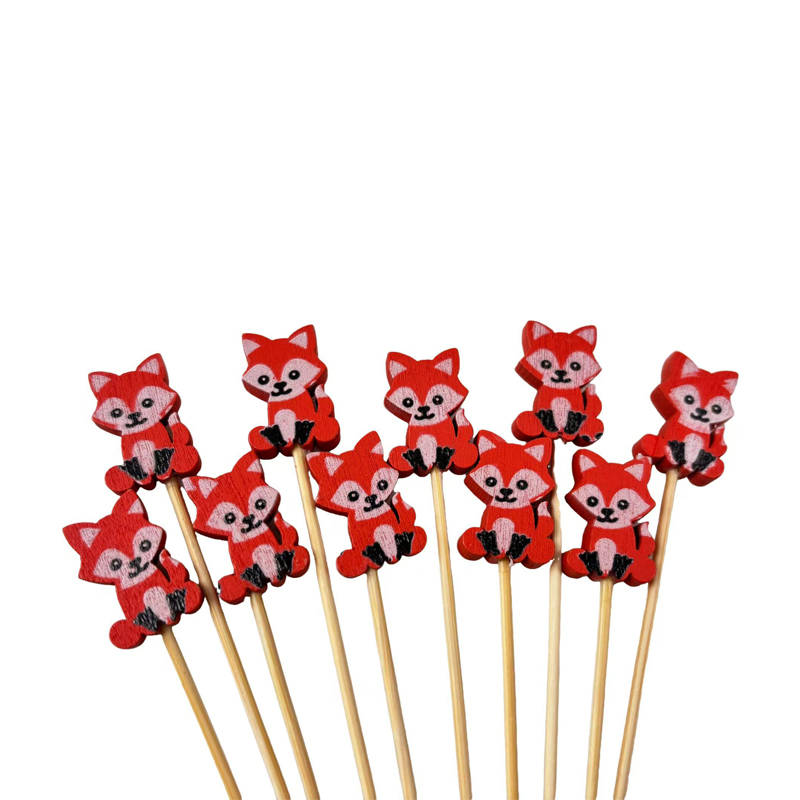 100Pcs Bold Red Heart Bamboo Picks - Safe for Fresh Fruits, Macarons & Romantic Celebrations