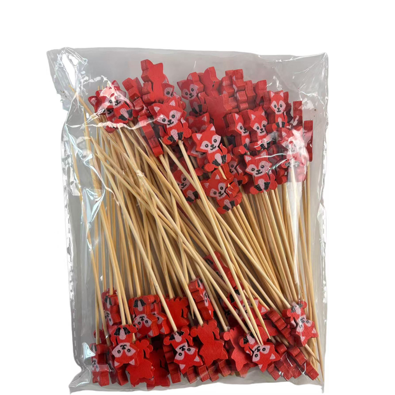 100Pcs Bold Red Heart Bamboo Picks - Safe for Fresh Fruits, Macarons & Romantic Celebrations