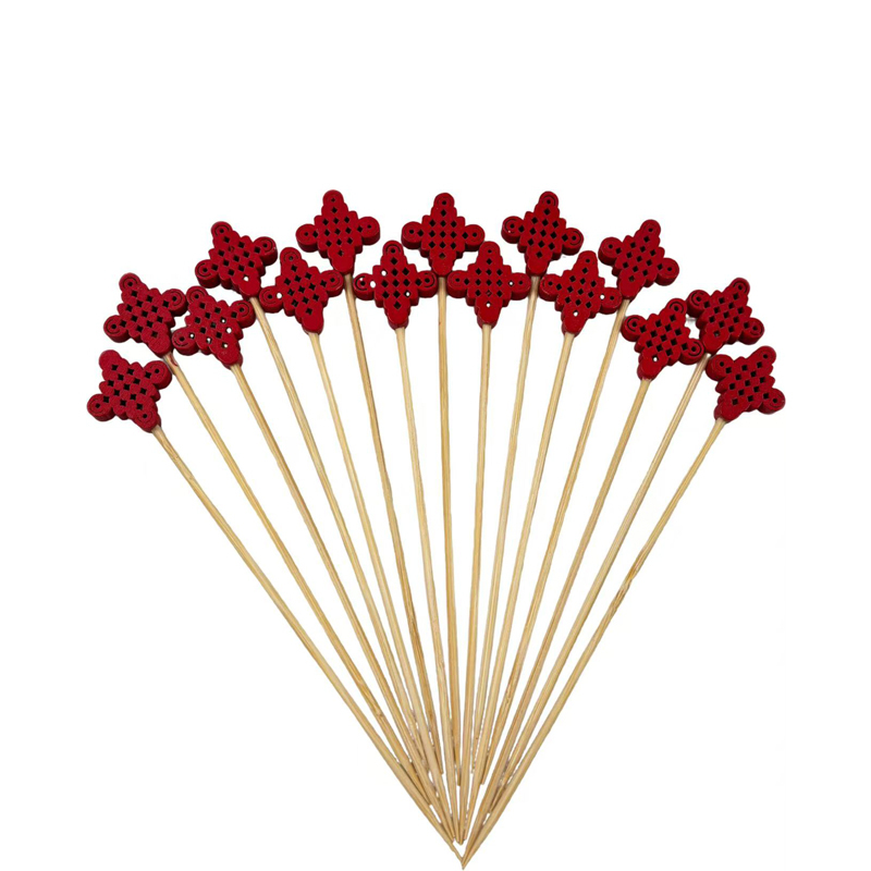 Red Chinese Knot Bamboo Skewers  Premium Natural Bamboo Sturdy  Unbreakable  Red Chinese Knot Design Perfect for Chinese Banquets New Year Celebrations  Traditional Festivals