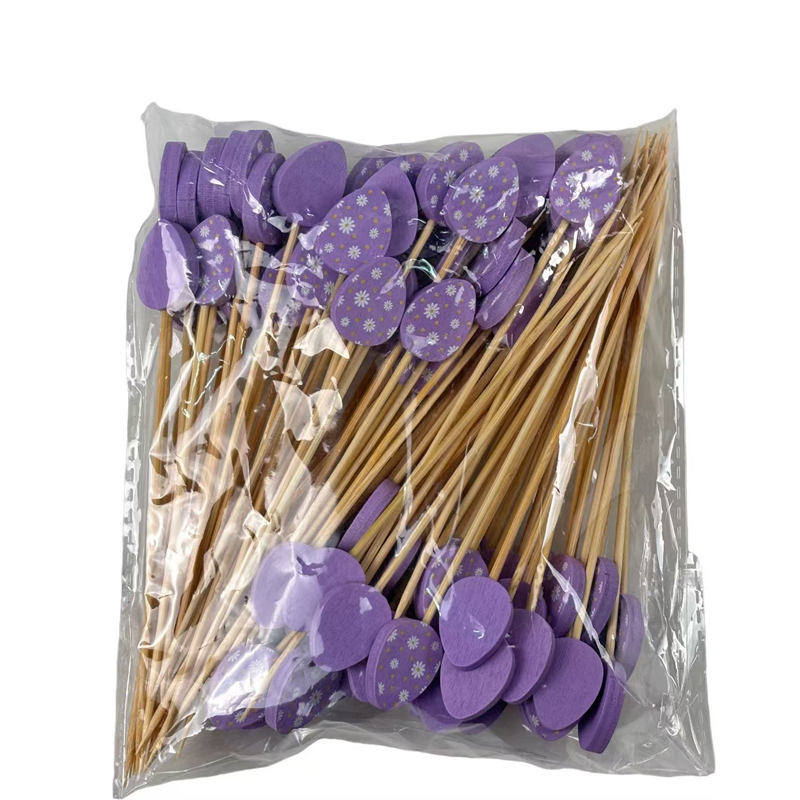 Purple Easter Egg Bamboo Skewers  Premium Natural Bamboo Sturdy  Unbreakable Purple Easter Egg Design Perfect for Easter Parties Home Gatherings  Dessert Decoration