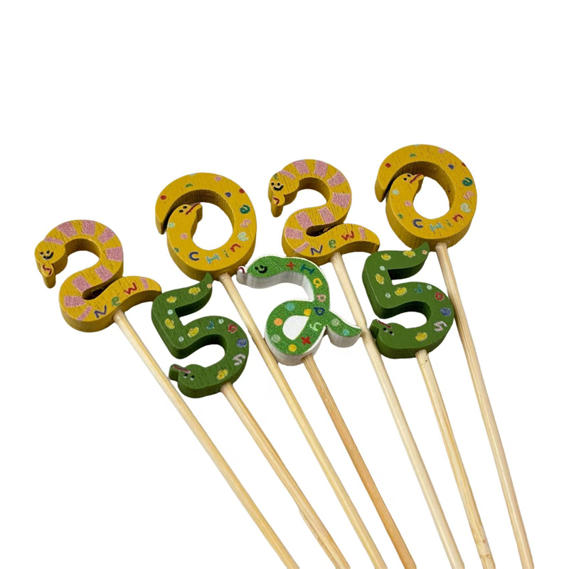 Yellow Green Number Snake Bamboo Skewers Premium Natural Bamboo Sturdy  Durable Yellow Green Number Snake Design Perfect for Catering Parties Home Gatherings  Festivals