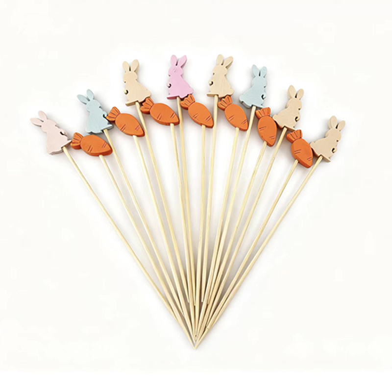 Mixed Bunny Bamboo Skewers  Premium Natural Bamboo Sturdy  Durable Bunny Shape Perfect for Catering Parties Home Gatherings  Festivals