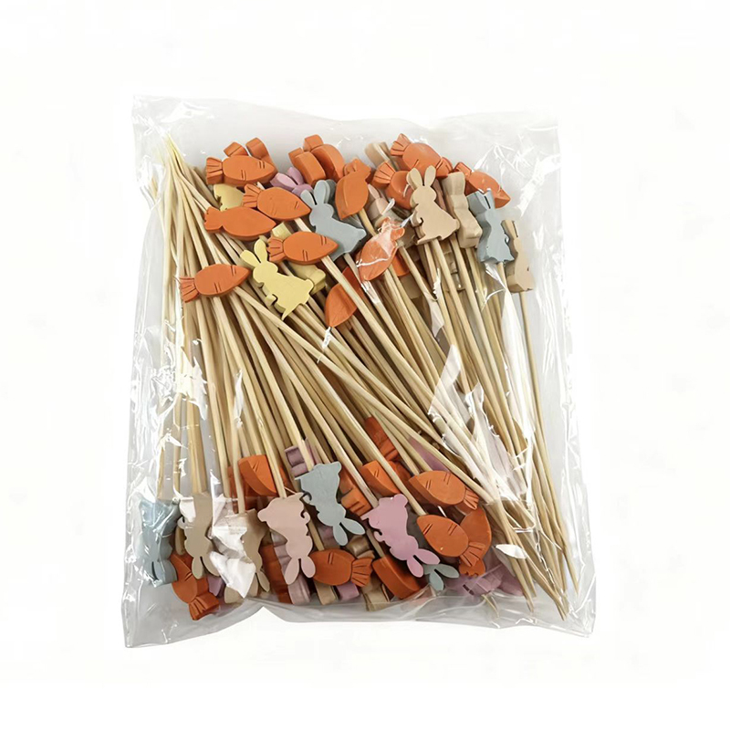 Mixed Bunny Bamboo Skewers  Premium Natural Bamboo Sturdy  Durable Bunny Shape Perfect for Catering Parties Home Gatherings  Festivals