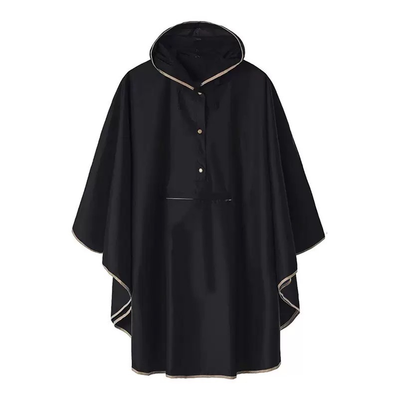 Lightweight Ripstop Polyester Rain Poncho Hooded  Packable for Outdoor Travel