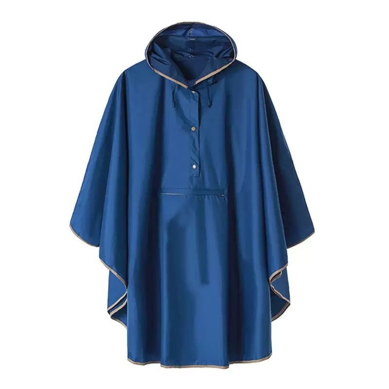 Lightweight Ripstop Polyester Rain Poncho Hooded  Packable for Outdoor Travel