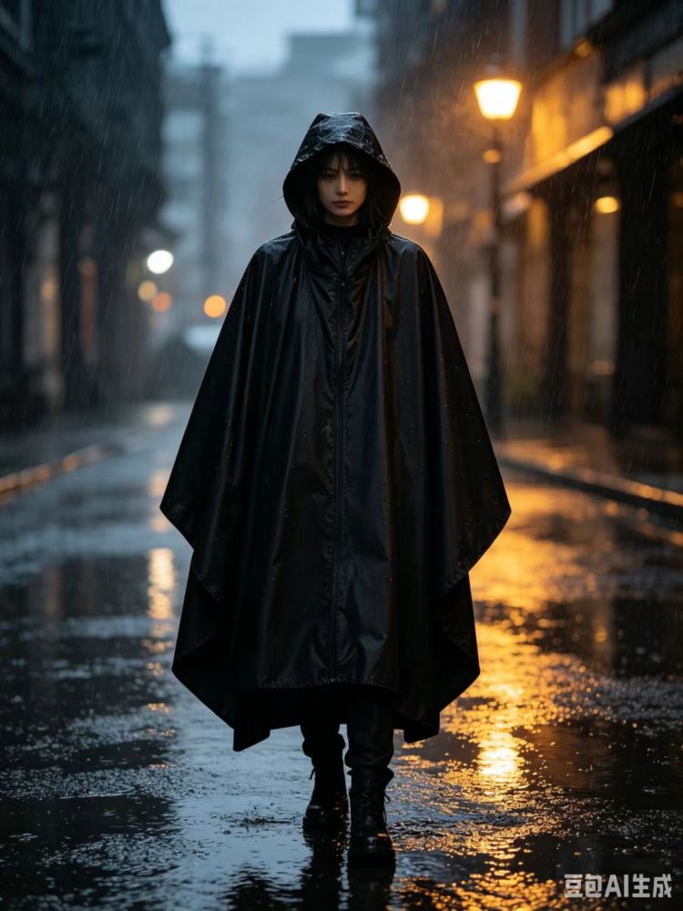 Women’s Lightweight Waterproof Poncho – Half Zip Hooded Raincoat for Daily Commute