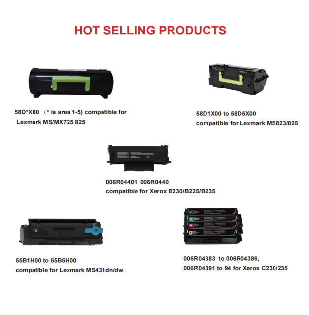 Compatible 3000 Pages Toner Cartridges for Lexmark MS/MX431 MX432 MS/MX331 Models 55B1000 55B2000 55B200E 55B3000 55B300E 55B4000 55B5000