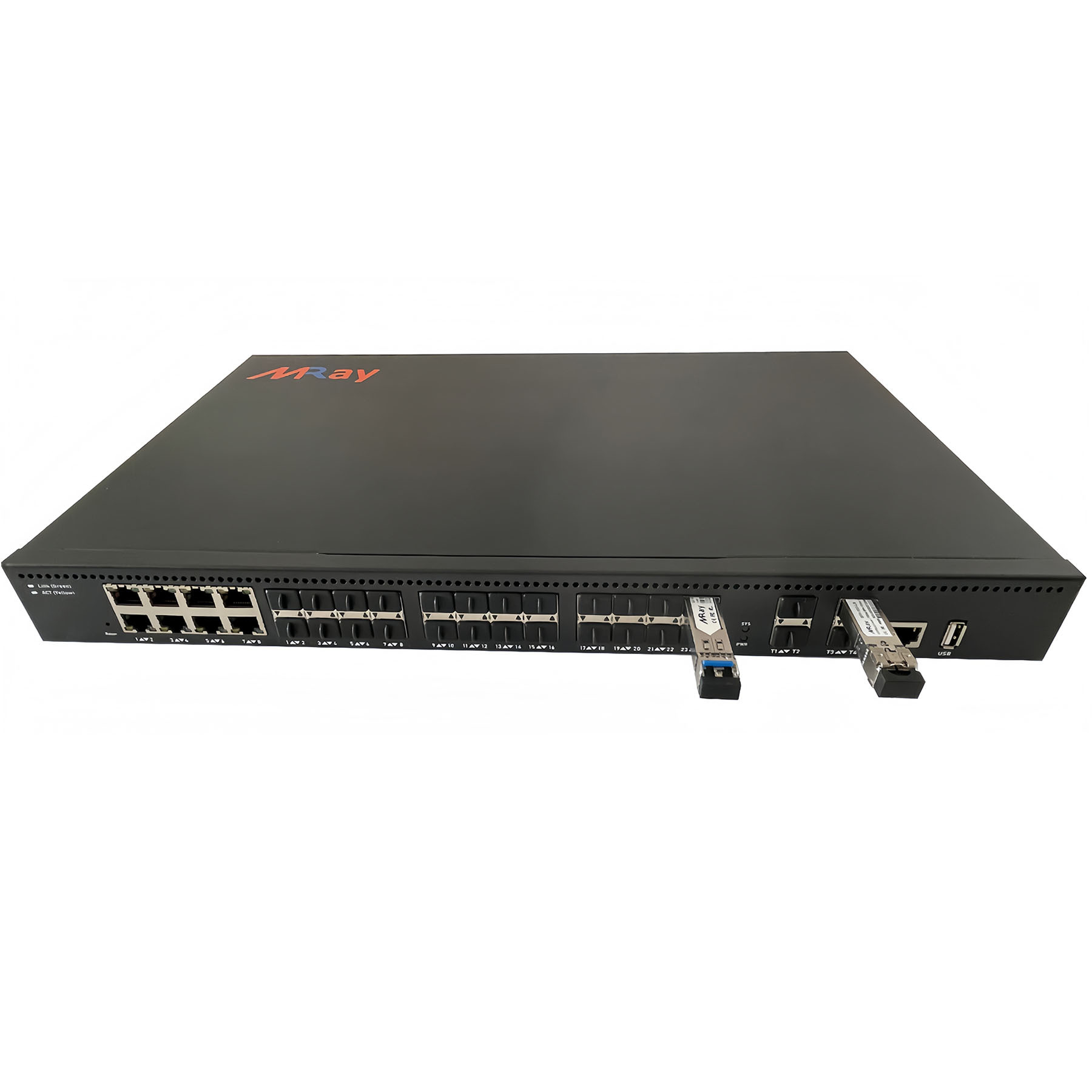 Gigabit Managed Fiber Switches 24 Ports 1.25G SFP and 8 Ports 10/100/1000M RJ45 Combo and 4 Ports 1G/2.5G/10G SFP+ Uplink