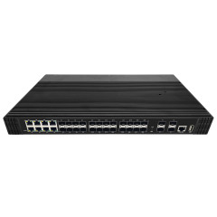 24-Port SFP L3 Industrial Managed Switch with 8-1.25Gbps RJ45 and 4-10G SFP+
