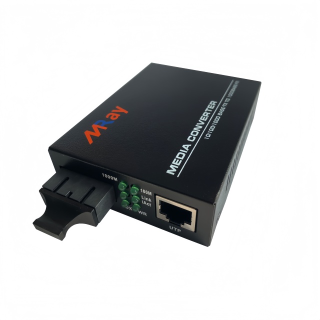 10/100/1000M Fiber Media Converter Dual Fiber SM 20km SC