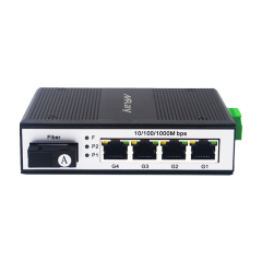 10/100M Industrial Fiber Ethernet Switches 1 Fiber Port 4 RJ45 Ports MR-I1F4T-SC20