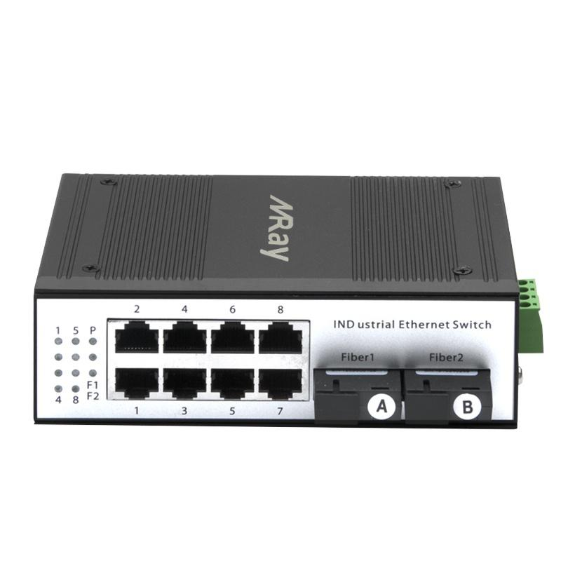 10/100M Industrial Fiber Ethernet Switches 2 FX Ports 8 RJ45 Ports MR-I2F8T-SC20