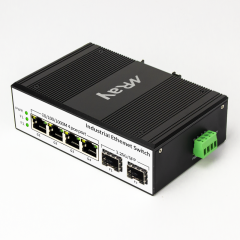 Industrial Fiber Ethernet Switch 4 ports 10/100/1000Mbps RJ45 with 2 port 1000Mbps SFP Slots MR-I2G4T-SFP