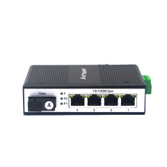 Industrial Fiber Ethernet Switch 4 ports 10/100/1000Mbps RJ45 with 1 port 1000Mbps SC Slot Dual Fiber SM 20km MR-I1GF4T-SC20
