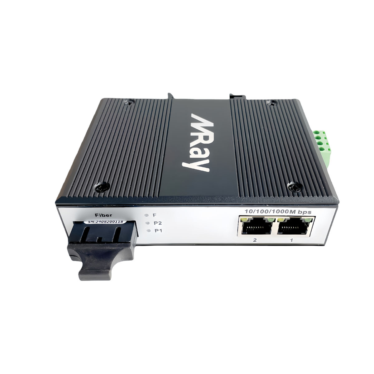 Industrial Fiber Media Converter 2 ports 10/100/1000Mbps RJ45 with 1 port 1000Mbps SC MR-I1GF2T-SC20