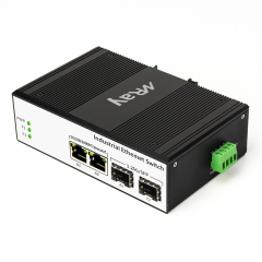 Industrial Fiber Ethernet Switch 2 ports 10/100/1000Mbps RJ45 with 2 port 1000Mbps SFP Slots MR-I2G2T-SFP