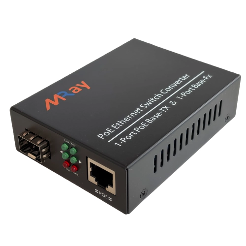 RJ45 to SFP fiber PoE media converter