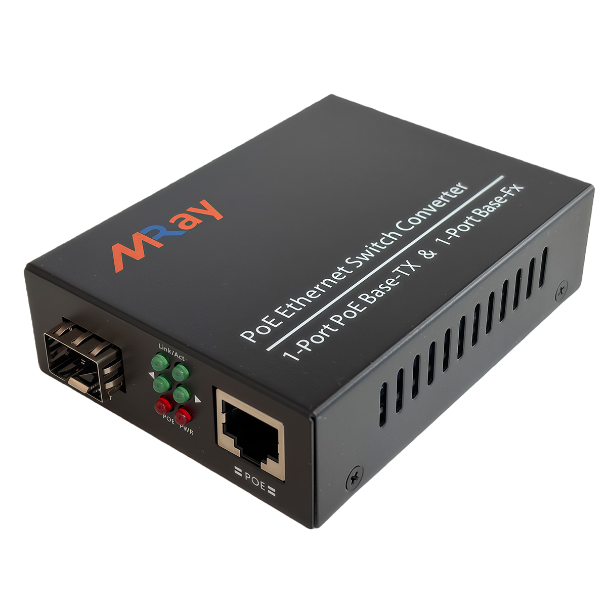 10/100/1000Base-TX RJ45 to 1000Base-FX SFP Fiber PoE Media Converter