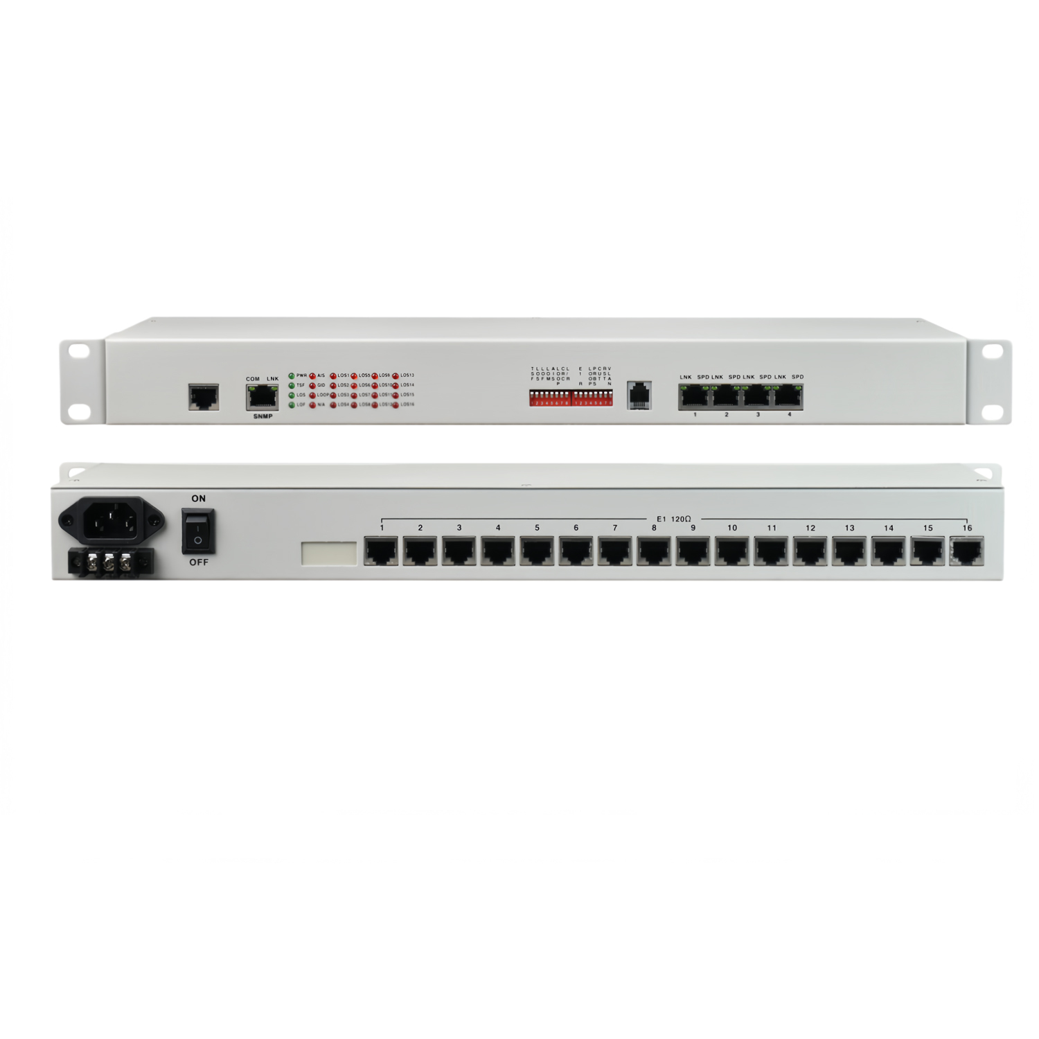 10/100M Ethernet over E1 Converter 16E1 to 4 Ethernet Protocol Converter
