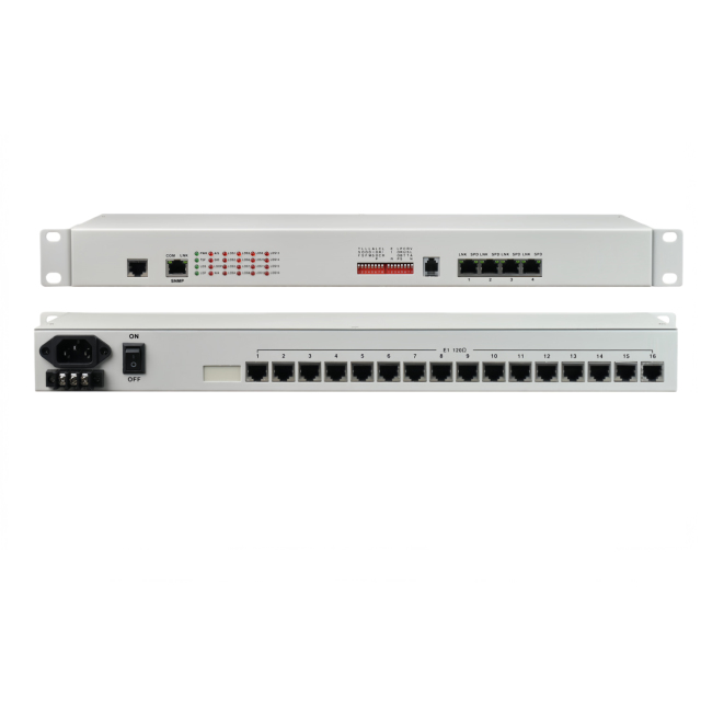 10/100M Ethernet over E1 Converter 16E1 to 4 Ethernet Protocol Converter