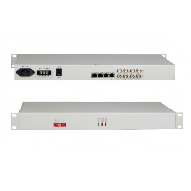E1 over 10/100M Ethernet Converter 4E1 to 1FE Converter