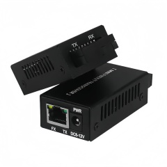 Ultra-compact Media Converter Mini Ethernet to Fiber Optic Converter 10/100/1000Base-Tx to 100/1000Base-FX