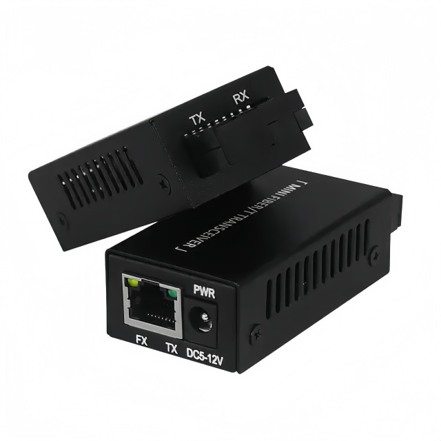 Ultra-compact Media Converter Mini Ethernet to Fiber Optic Converter 10/100/1000Base-Tx to 100/1000Base-FX