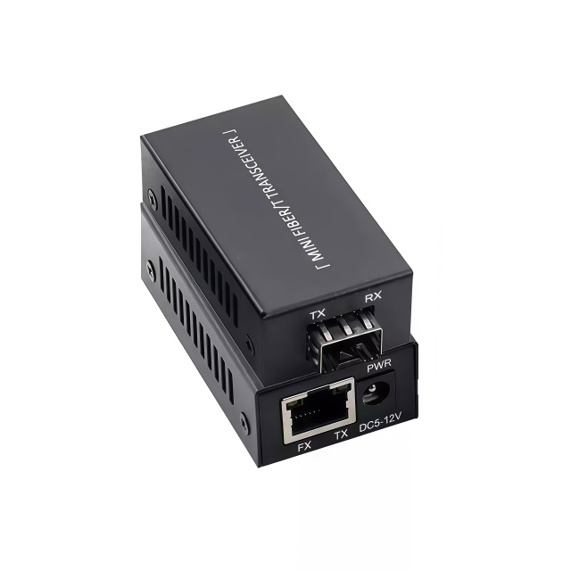Ultra-compact Media Converter Mini Ethernet to Fiber Optic Converter 10/100/1000Base-Tx to 100/1000Base-FX