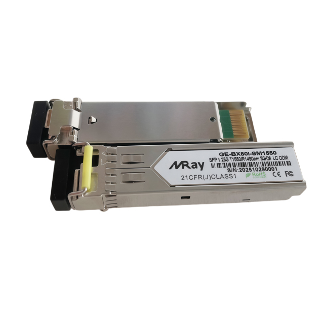1.25Gb/s 80km LC BiDi Generic Compatible 1.25Gbps TX1550nm/RX1490nm SFP Transceiver Module