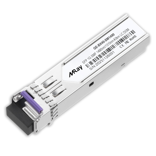 Mikrotik Compatible 1000BASE-BX-U BiDi SFP 1490nm-TX/1310nm-RX 40km DOM LC SMF Transceiver Module